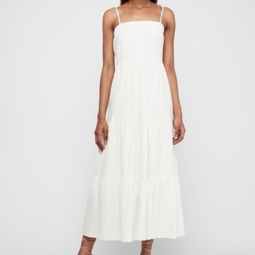 Express White Tiered Maxi Dress
